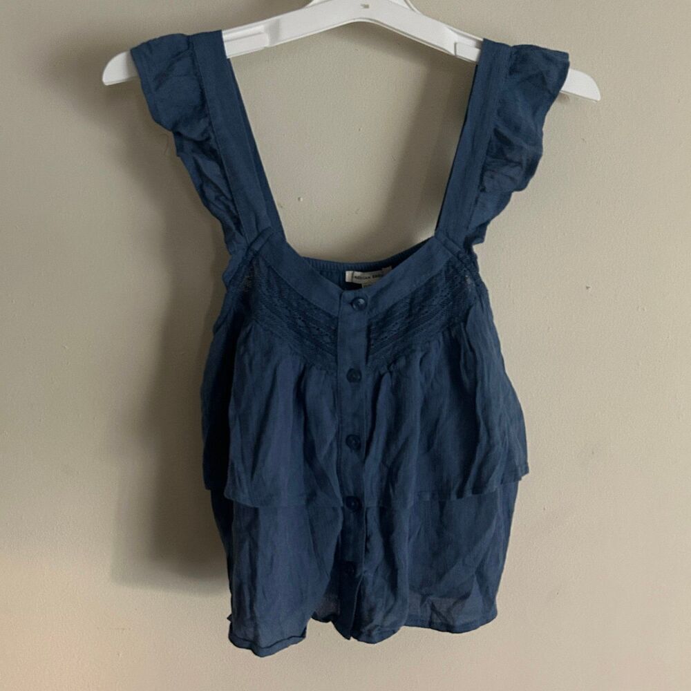 NWT American Eagle Women’s Ruffle Tiered Crop Tank Top Size XS